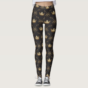 Luxurious Gold Queen Crown Leggings