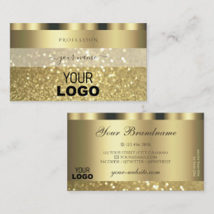 Luxurious Gold Sparkling Glitter Add Logo Shimmery Business Card