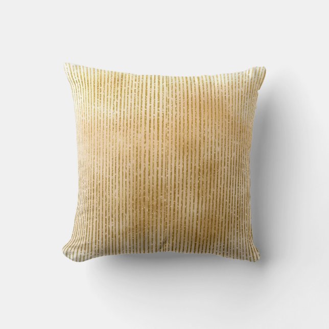 Luxurious Gold Stripes, Modern, Elegant  Cushion (Front)