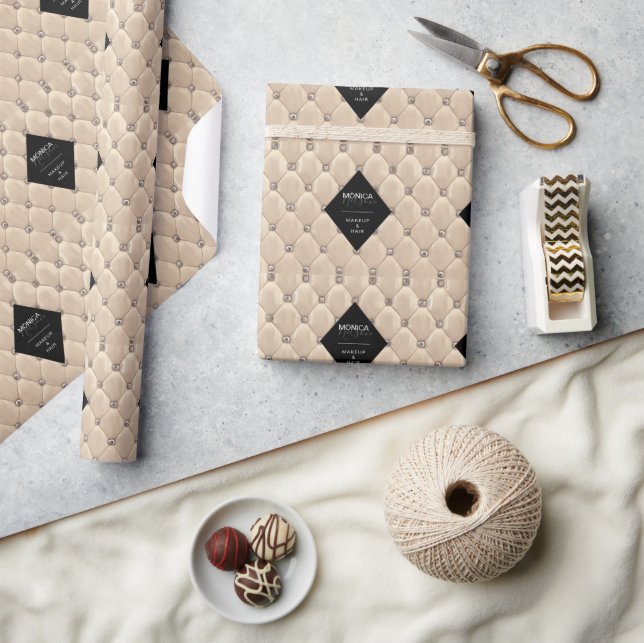 Luxurious Gold Tufted Monogram Wrapping Paper (Crafts)
