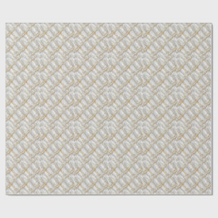 Luxurious Gold Vein White Marble Stone Design Wrapping Paper