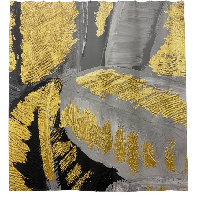 Luxurious Gold: Vintage Grunge Texture. Shower Curtain (Front)