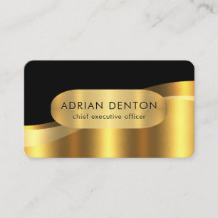 Luxurious Gold Wave Boutique CEO Business Card