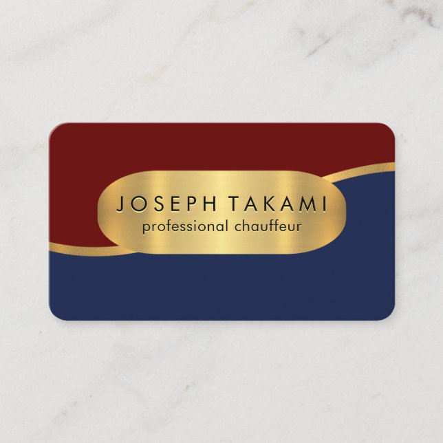 Luxurious Gold Wave Layers Chauffeur Business Card (Front)