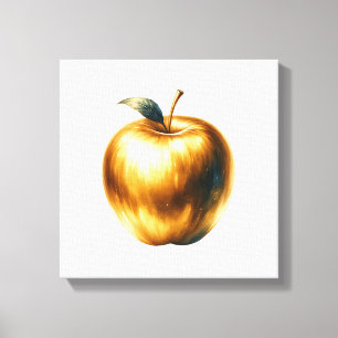 Luxurious golden apple canvas print