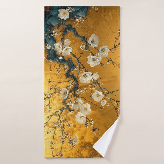 Luxurious Golden Dawn Opulent Far East Inspired Bath Towel (Bath Towel)