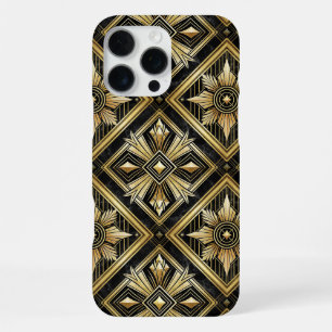 Luxurious Golden Geometric 1920's Dimond Art Deco iPhone 16 Pro Max Case