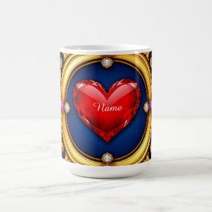 Luxurious Golden Heart Frame Coffee Mug