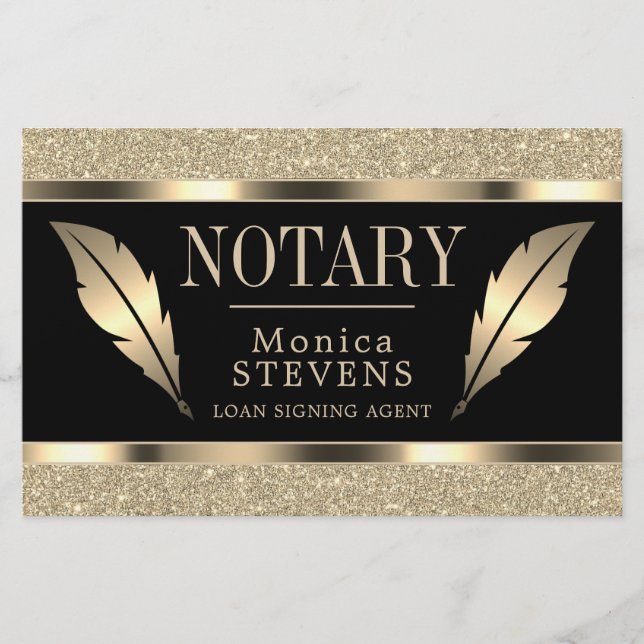 Luxurious golden ink pen feather  flyer (Front)