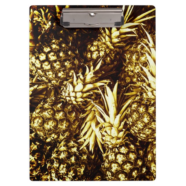 Luxurious golden pineapples clipboard (Front)