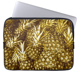 Luxurious golden pineapples laptop sleeve