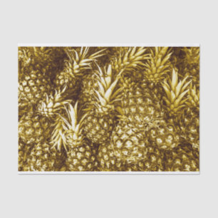 Luxurious golden pineapples tissue paper