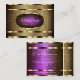 Luxurious Golden Snake Pattern with Purple Colours Business Card