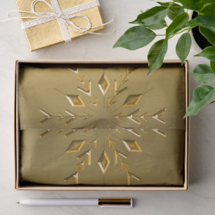 Luxurious Golden Snowflakes Christmas Tissue Paper