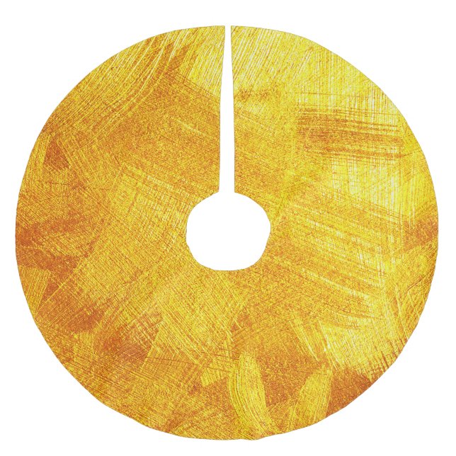 Luxurious golden texture, abstract background. brushed polyester tree skirt (Front)