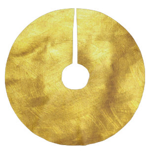 Luxurious Golden Texture Design Brushed Polyester Tree Skirt