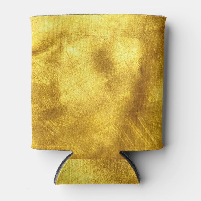 Luxurious Golden Texture Design Can Cooler (Front)