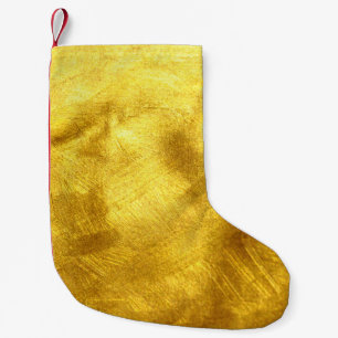 Luxurious Golden Texture Design Small Christmas Stocking