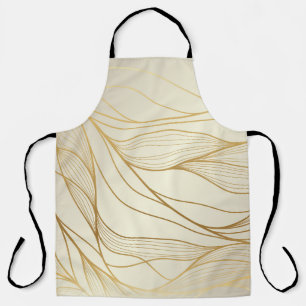 Luxurious Golden Waves: Premium Vintage Design Apron
