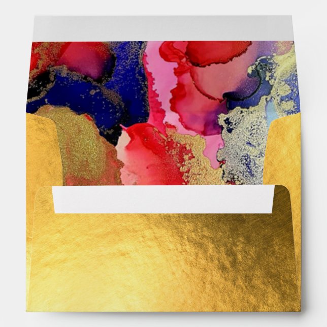 Luxurious Golden Wedding Envelope (Back (Bottom))