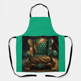 Luxurious Green And Gold Armchair Apron