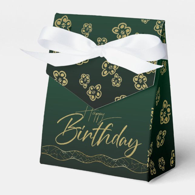 luxurious green for flower-fulfilling favour box (Front Side)