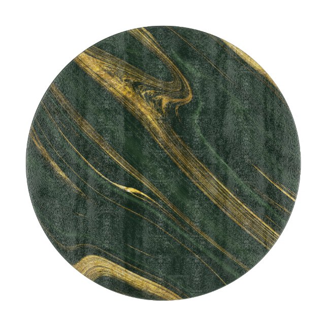 Luxurious Green Onyx: Golden Marble. Cutting Board (Front)