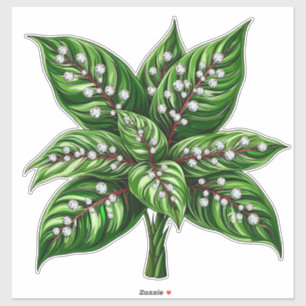 Luxurious Green Plant With Diamond-Studded Leaves