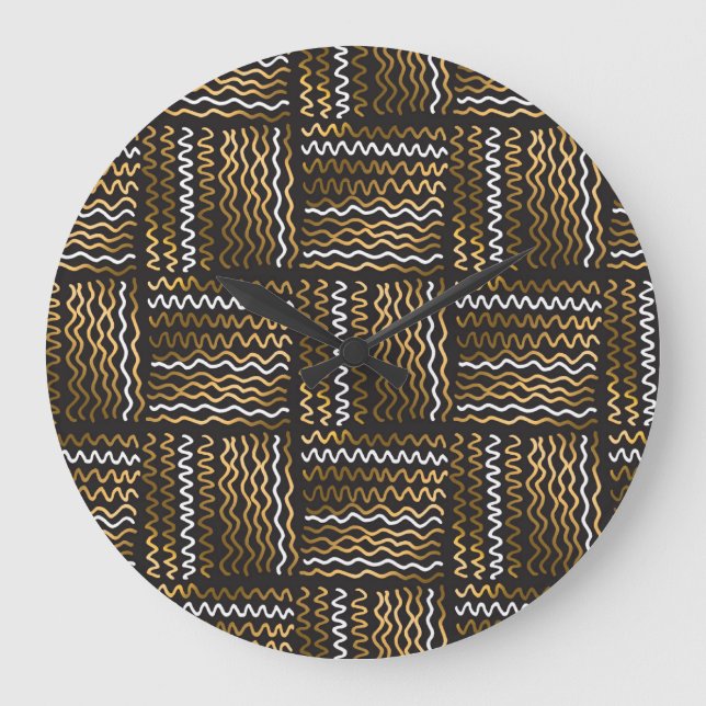 Luxurious hand-drawn seamless pattern. large clock (Front)
