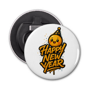 Luxurious Kawaii New Year Graffiti — Diagonal Cele Bottle Opener