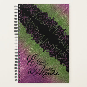 Luxurious, leaf-personalized agenda