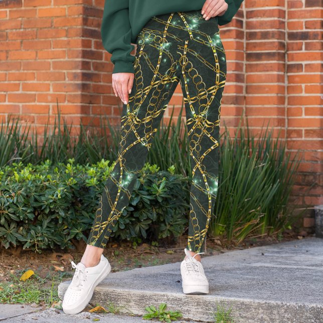 Luxurious Leggings with Golden Chain Pattern (Creator Uploaded)