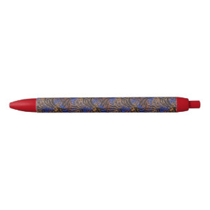 Luxurious Leopard and Zebra Print Pattern Black Ink Pen