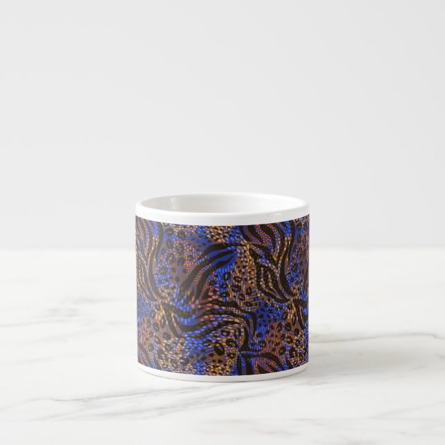 Luxurious Leopard and Zebra Print Pattern Espresso Cup (Front)