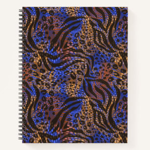 Luxurious Leopard and Zebra Print Pattern Notebook