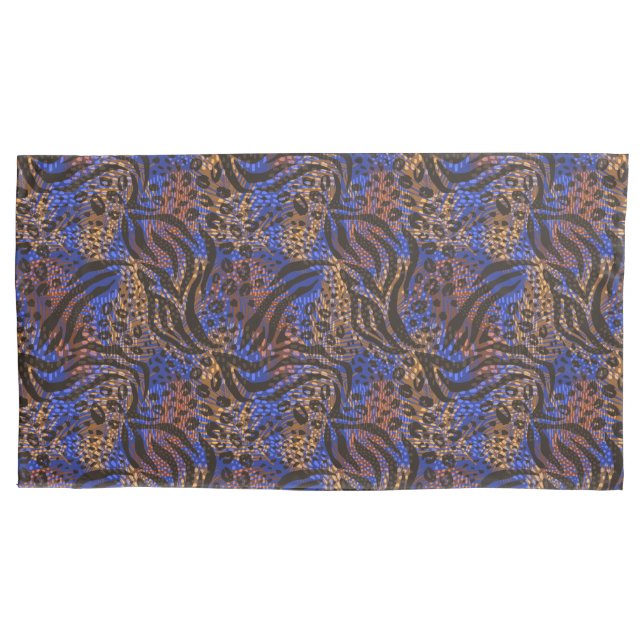 Luxurious Leopard and Zebra Print Pattern Pillowcase (Front)