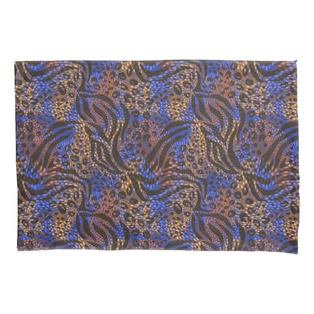 Luxurious Leopard and Zebra Print Pattern Pillowcase (Front)
