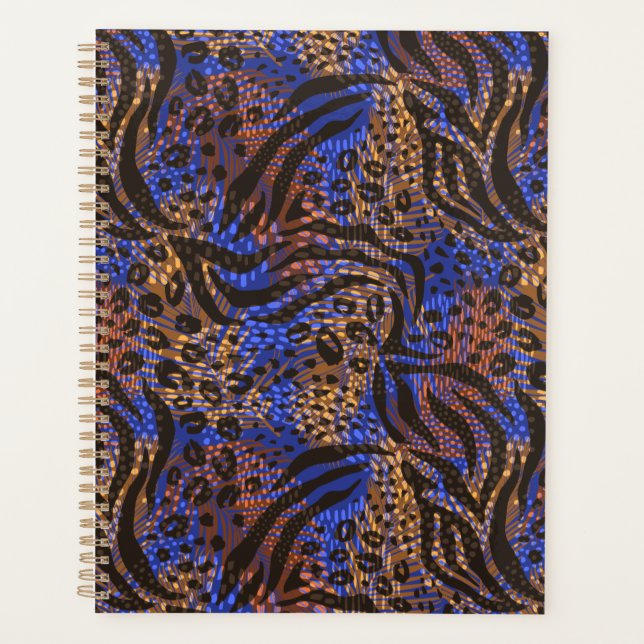Luxurious Leopard and Zebra Print Pattern Planner (Front)