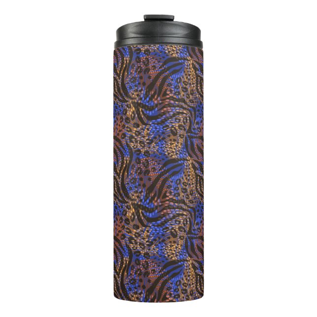 Luxurious Leopard and Zebra Print Pattern Thermal Tumbler (Front)
