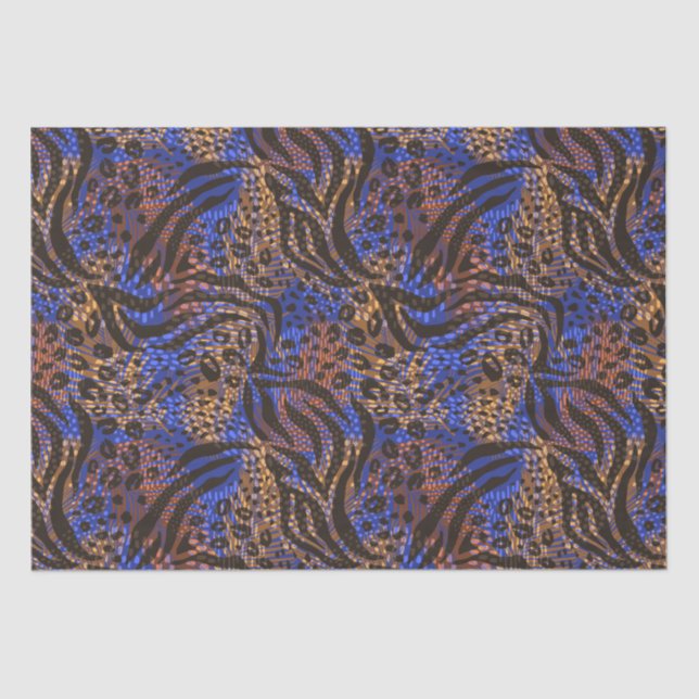 Luxurious Leopard and Zebra Print Pattern Tissue Paper (Front)