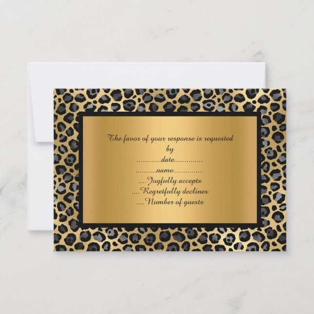 LUXURIOUS LEOPARD PATTERNED RSVP ANNOUCEMENT CARD (Front)