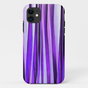 Luxurious Lilac, Purple and Silver Stripy Pattern iPhone 11 Case