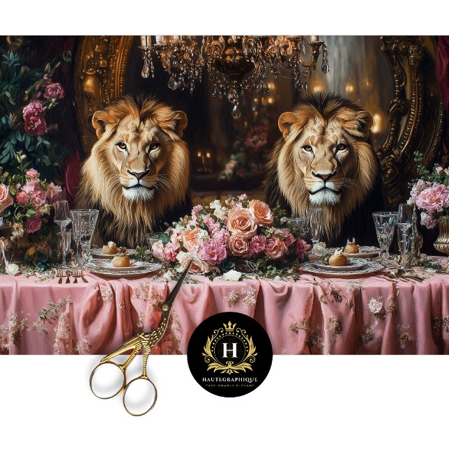 Luxurious Lion Banquet Pink Floral Table Tissue Paper (Creator Uploaded)