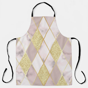 Luxurious Marble Golden Geometric Apron