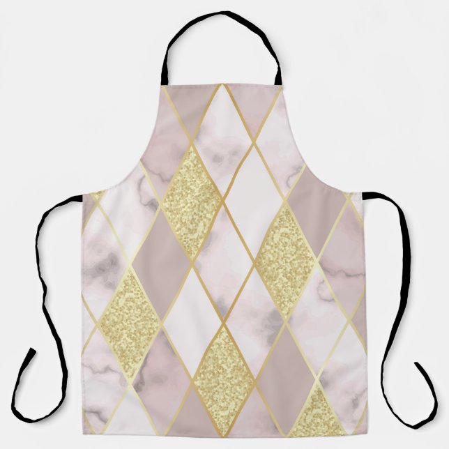 Luxurious Marble Golden Geometric Apron (Front)