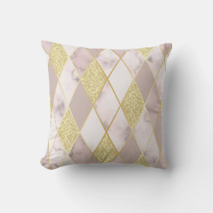 Luxurious Marble Golden Geometric Cushion