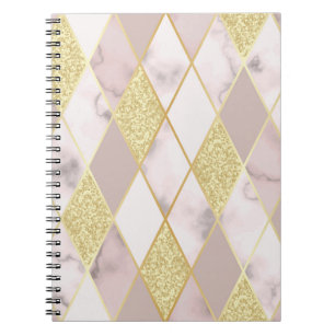 Luxurious Marble Golden Geometric Notebook