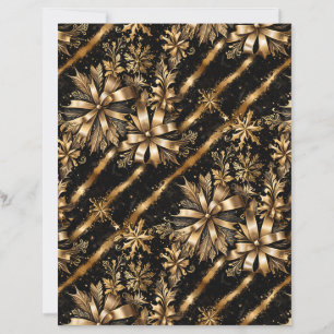 Luxurious Metallic Gold Christmas Scrapbook Paper