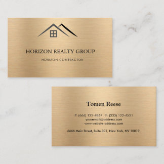 Luxurious Metallic Gold Real Estate Business Card