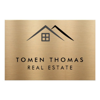 Luxurious Metallic Gold Real Estate Poster